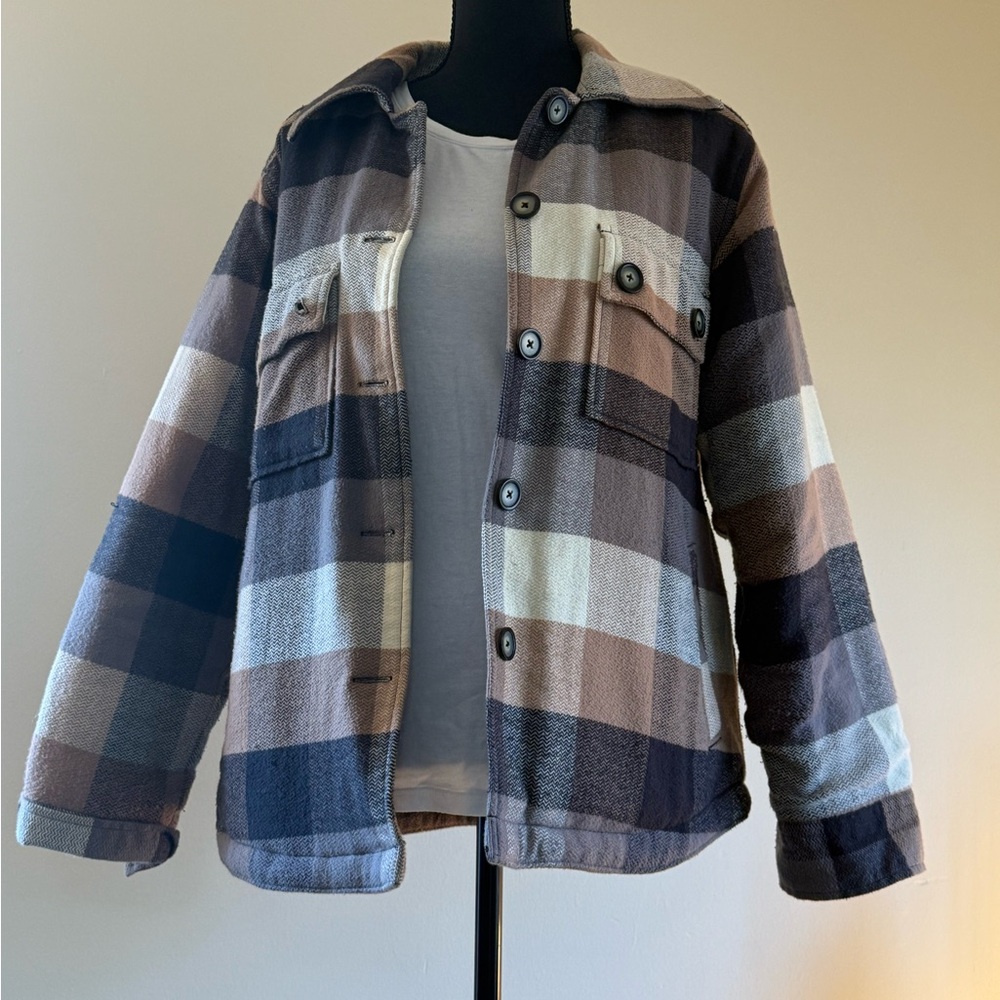Plaid Button-Up Jacket